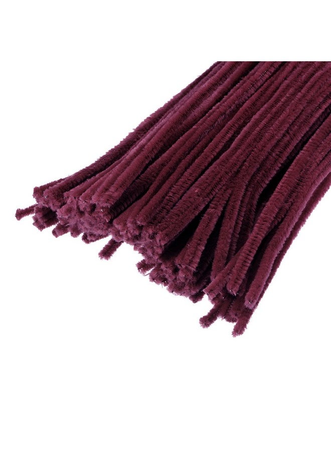 YOKIVE 100 Pcs Pipe Cleaners Chenille Stems Decoration Great For Diy Art Craft Supplies (6Mm 12 Inch Burgundy)  - Image 1