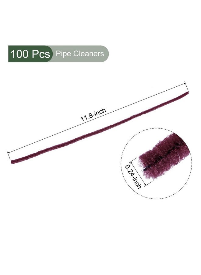 YOKIVE 100 Pcs Pipe Cleaners Chenille Stems Decoration Great For Diy Art Craft Supplies (6Mm 12 Inch Burgundy)  - Image 2