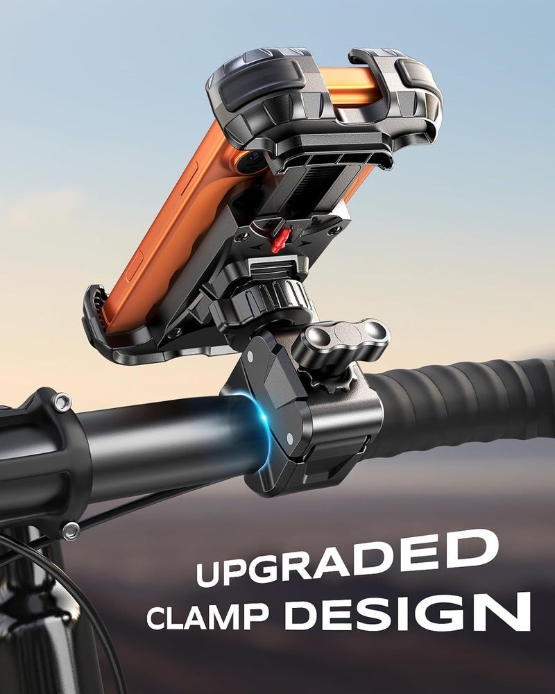 Zewdov 2026 Motorcycle Phone Mount Holder with Quick Install Clamp, Strong Grip & Anti-Drop Bike Phone Holder for Bicycle/ATV/Scooter Handlebar, 1S Security Lock Fits for iPhone/Samsung 4.7-6.8" - Image 2