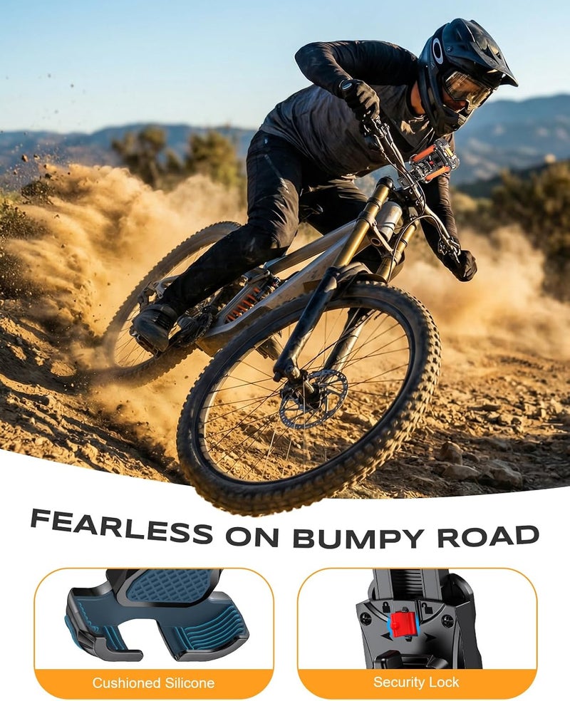 Zewdov 2026 Motorcycle Phone Mount Holder with Quick Install Clamp, Strong Grip & Anti-Drop Bike Phone Holder for Bicycle/ATV/Scooter Handlebar, 1S Security Lock Fits for iPhone/Samsung 4.7-6.8" - Image 3