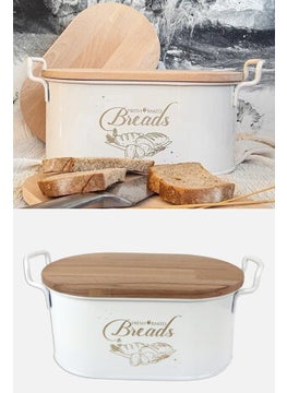 Metal Bread Box with Wooden Cutting Board - White - pzsku/ZD894DB80A37018424966Z/45/_/1725724408/422db3e2-d5c4-4c58-b6c4-7188d21bda71