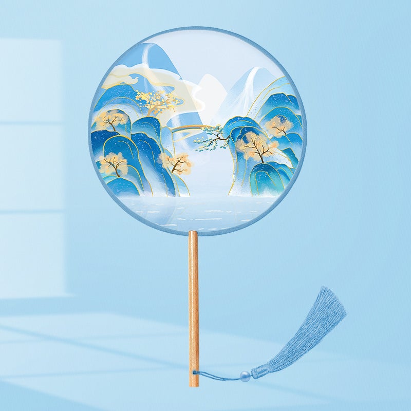 Semi-Transparent Round Fan Ancient Look Dream back to Tang (semi-transparent silk) 