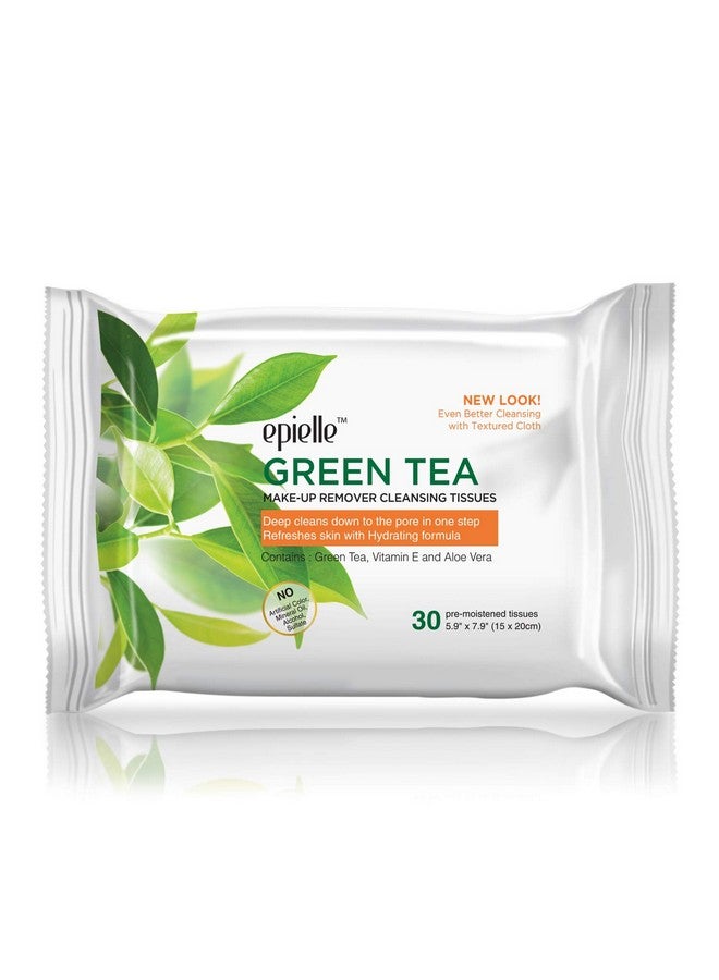 Epielle New Makeup Remover Cleansing Wipes Tissue - Cucumber 30 Count 6 Pack | Gentle for all Skin Types | Daily Facial Cleansing Towelettes | Removes Dirt, Oil, Makeup (Green Tea) - Image 4
