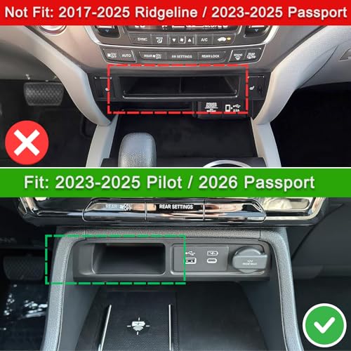 Qlhshop Storage Drawer Tray with Handle for 2026 Honda Passport Trailsport Elite/2025 2024 2023 Honda Pilot Center Console Organizer Accessories Extra Storage (Not for Ridgeline) - Image 5