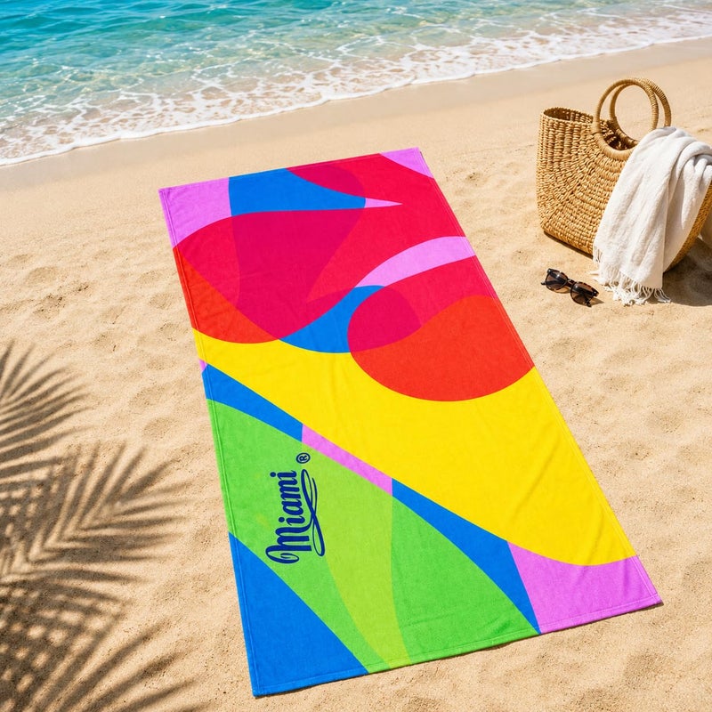 Miami Thick Microfiber Beach Sand Pool Towel 70 x 150 cm (Green) - Image 3