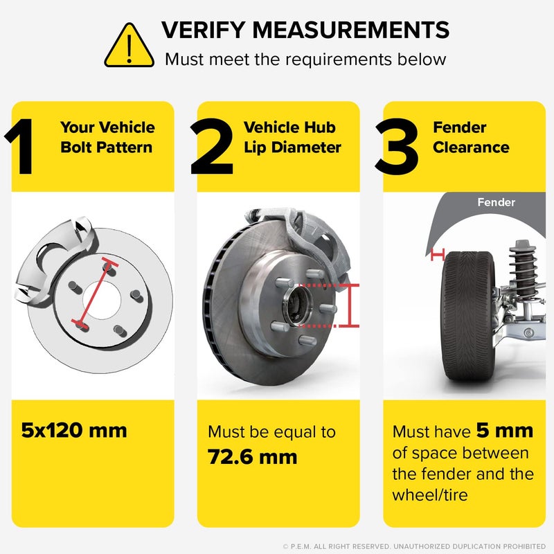 StanceMagic 2pcs 5mm 5x120 Hubcentric Wheel Spacers (72.6mm Bore) Compatible with BMW 318i 320i 325i 328i 335i M3 428i 435i M4 525i 528i 530i 535i M5 Z3 Z4 640i 645ci E36 E46 E90 E92 - Image 3