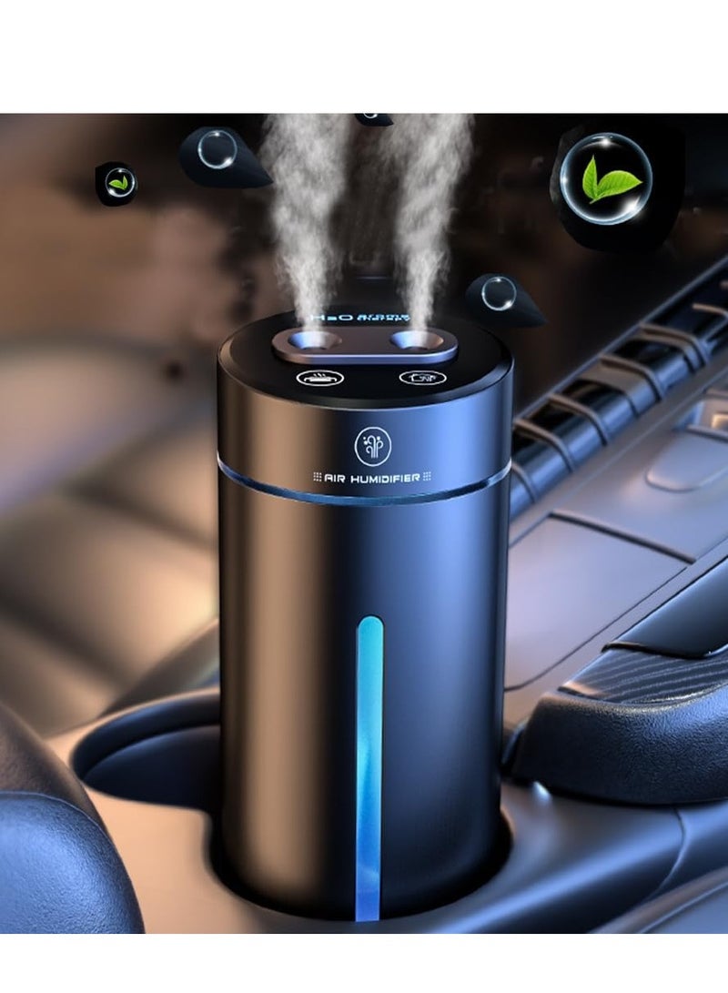 DMG TECH DMG Car Aromatherapy Diffusers for Essential Oils 380ml Mini Humidifier USB Mini Aroma Air Humidifier Mini LED 7 Color Changing Dual Mist Ports AI Smart Start for Car Room Home Office Bedroom - Image 1