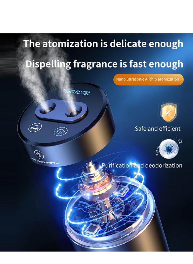 DMG TECH DMG Car Aromatherapy Diffusers for Essential Oils 380ml Mini Humidifier USB Mini Aroma Air Humidifier Mini LED 7 Color Changing Dual Mist Ports AI Smart Start for Car Room Home Office Bedroom - Image 5