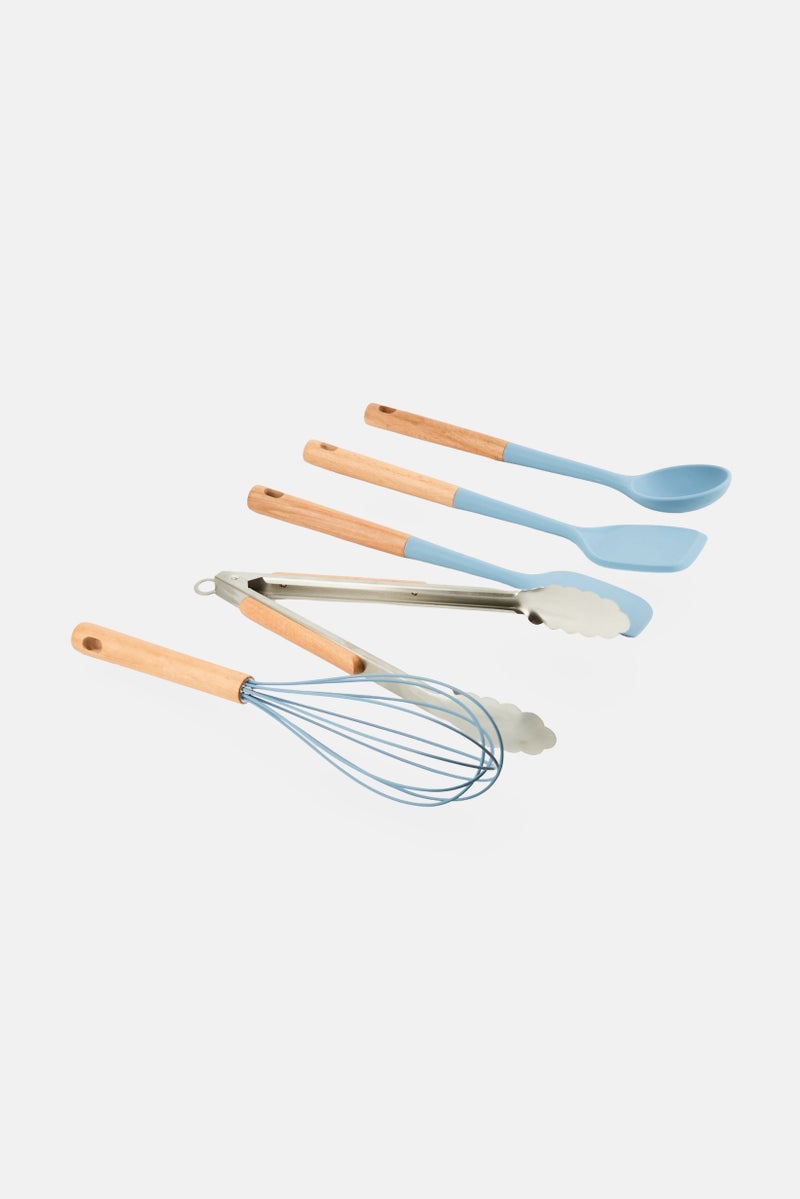 Phantom Chef 5 Pcs Wooden Handle Kitchen Utensils Set, Multicolor - Image 2