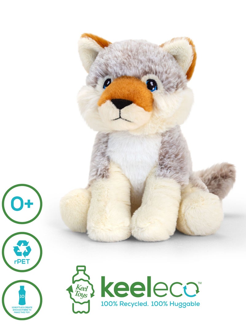 Keel Toys Keeleco Wolf 18cm | Soft Toy | Plush Toy | Gift for Kids and Adults - Image 2