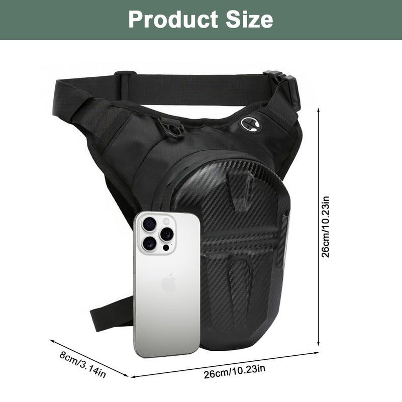 STHIRA® Waterproof Bag For Men Adjustable Thigh Bag With Hard Shell Double Layer Zipper Ride Carrier Secure Storage Waist Pouch For Riding, Biking, Travel, Outdoor, Durable Riding Accessory For Bikers - Image 2