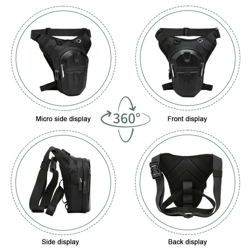 STHIRA® Waterproof Bag For Men Adjustable Thigh Bag With Hard Shell Double Layer Zipper Ride Carrier Secure Storage Waist Pouch For Riding, Biking, Travel, Outdoor, Durable Riding Accessory For Bikers - Image 5
