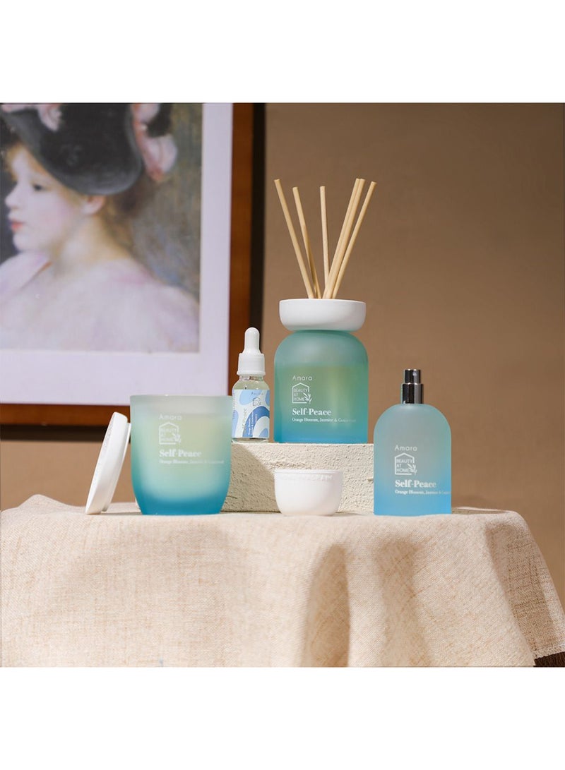 DANUBE HOME شمعة أمارة هومبل للسلام الذاتي – شمعة معطرة تدوم طويلاً برائحة زهرية فاكهية دافئة، تصميم جرة زجاجية أنيقة، مثالية لأجواء المنزل والاسترخاء D7.5 X H8.5 سم - Image 2