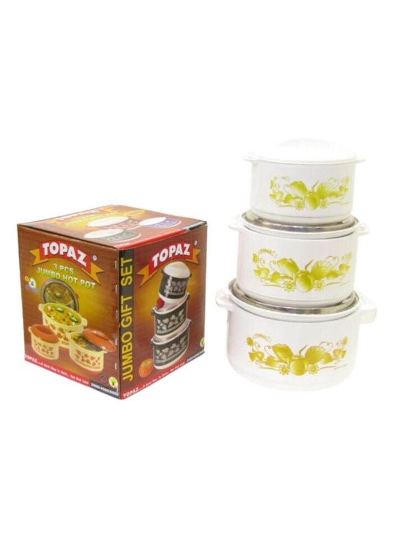 TOPAZ Jumbo Hotpot 3Pc 2000 4000 6000Ml White 