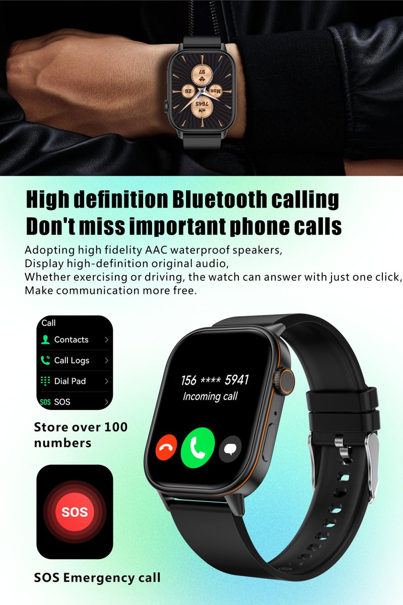 Women's Smartwatch, 2.01-Inch HD Full Screen, IP68 Waterproof Fitness Watch, Bluetooth Call (Answer/Make), Heart Rate/Sleep Monitor, GPS Sports Trackers, QX17 Tape Pink - Image 5