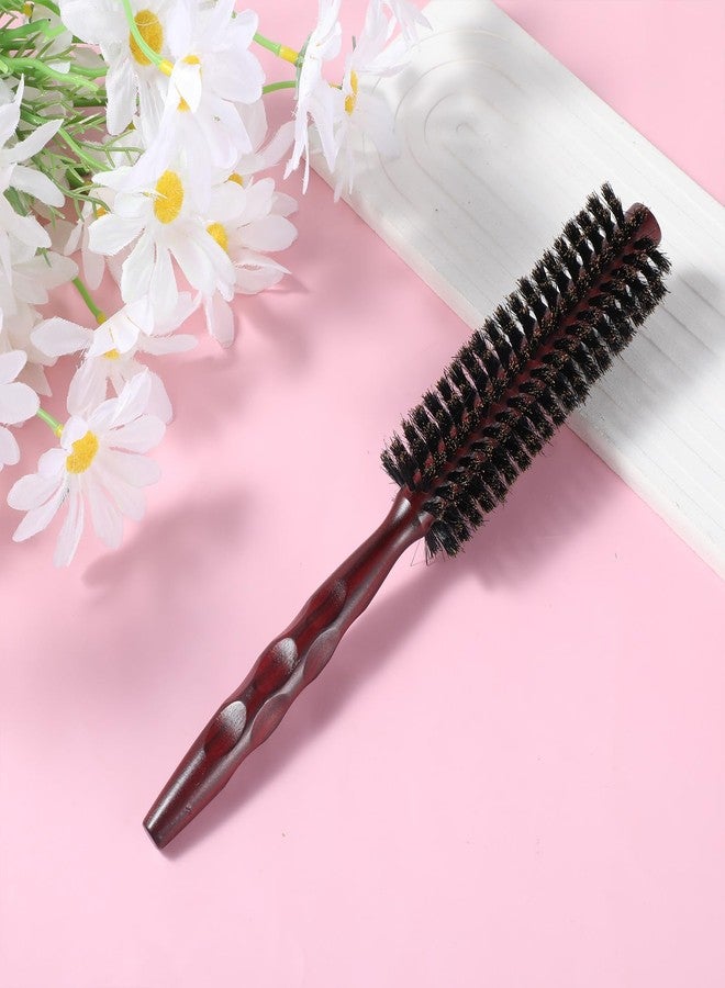 Gtziqa Boar Bristle Round Hair Brush for Blow Drying, 1.8 Inch Round Brush Comb with Wooden Handle, Fluffy Brushes Styling Tools for Straightening Curling Volumizing Detangling, Suitable All Hair Types - Image 4