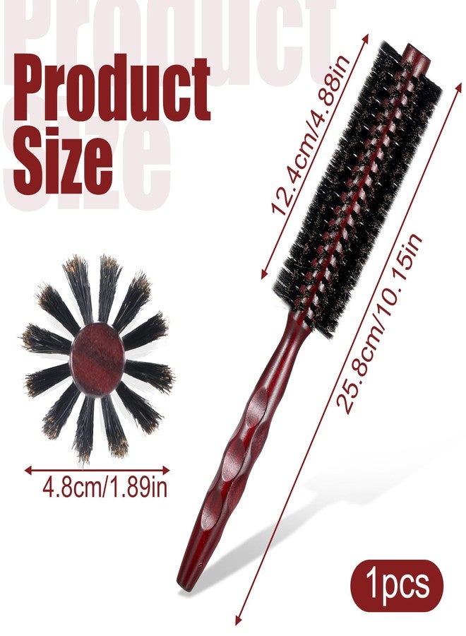 Gtziqa Boar Bristle Round Hair Brush for Blow Drying, 1.8 Inch Round Brush Comb with Wooden Handle, Fluffy Brushes Styling Tools for Straightening Curling Volumizing Detangling, Suitable All Hair Types - Image 3
