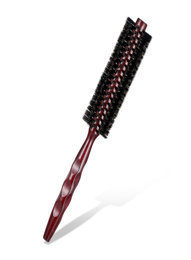 Gtziqa Boar Bristle Round Hair Brush for Blow Drying, 1.8 Inch Round Brush Comb with Wooden Handle, Fluffy Brushes Styling Tools for Straightening Curling Volumizing Detangling, Suitable All Hair Types - Image 1
