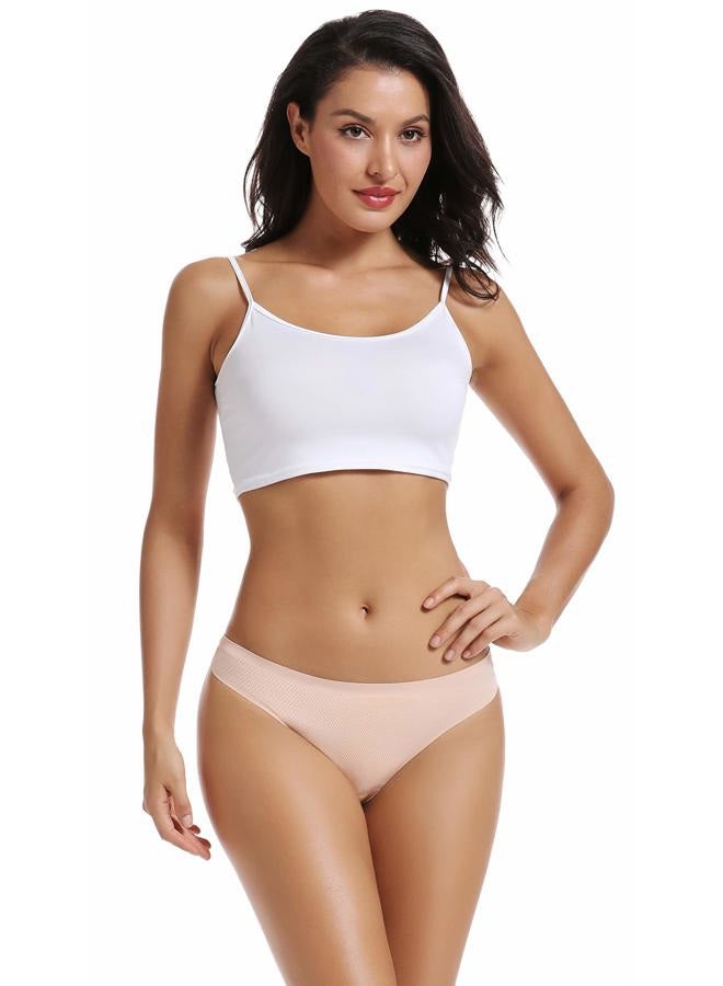 voenxe Seamless Women Underwear Thongs,No Show Ladies Thong,No Line Breathable Comfortable Panties Undies for Women 5-Pack, D-5 Pack Apricot, S - Image 2