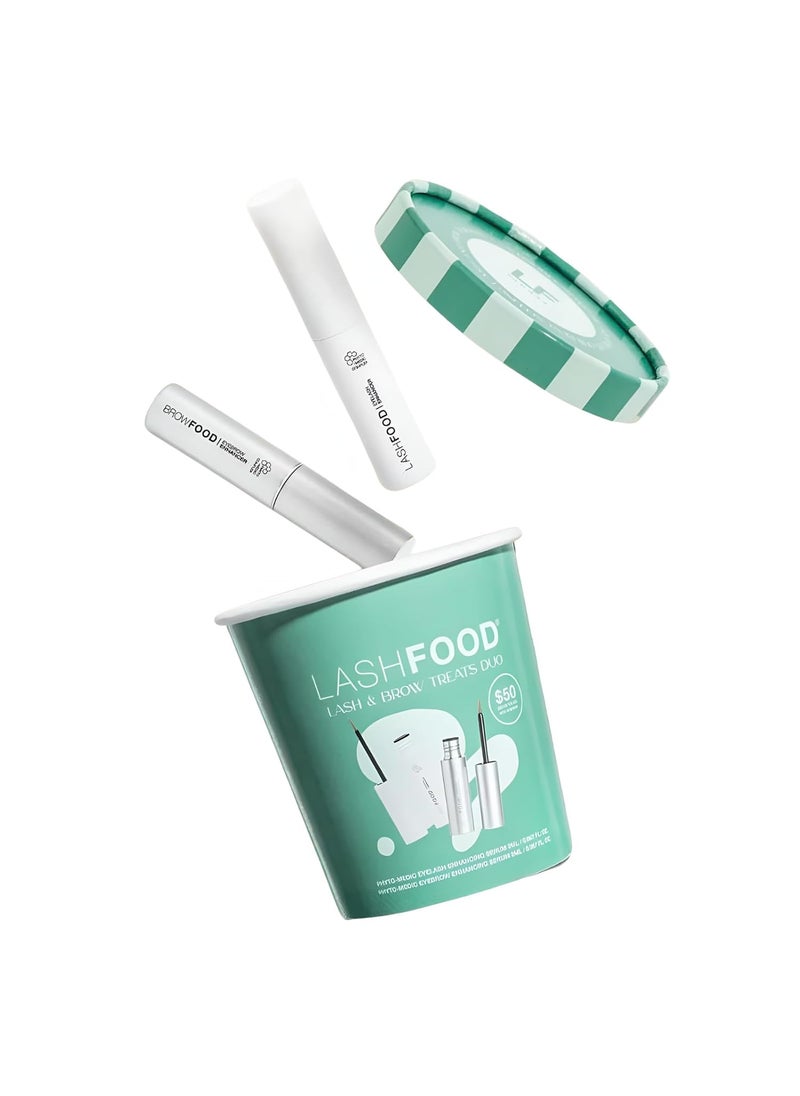 LASHFOOD - Lash  Brow Treats Duo Ice Cream Tub Gift Set by Lashfood  Eyebrow  Eyelash Enhancing Serum Extender Set for Fuller Thicker  Longer Looking Defining Eyelashes  Eyebrows With PhytoMedic Complex - Image 1