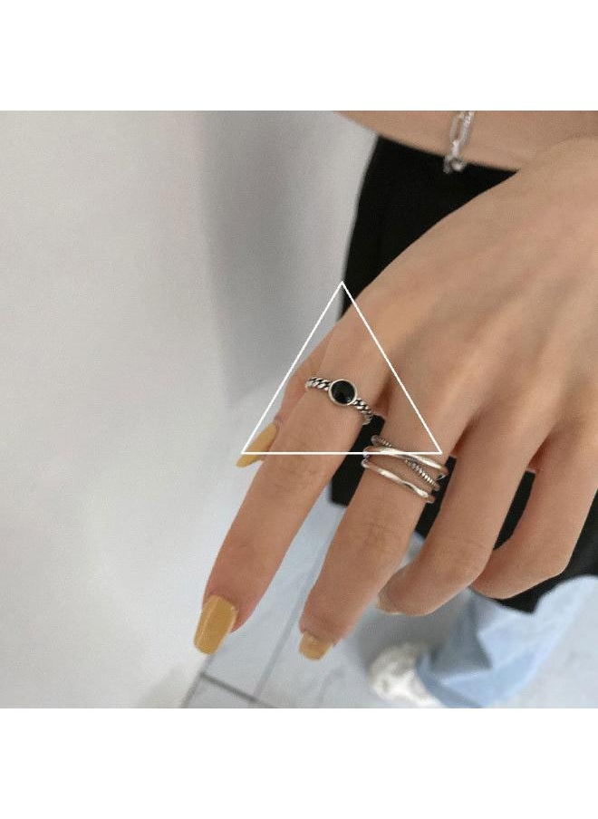 Generic S925 Sterling Silver Roman Numeral Open Index Finger Ring For Women Simple Trendy Internet Celebrity Personalized Ring Retro 