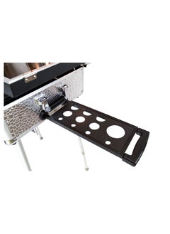 MAYLAN Makeup Train Stand Case With Pro Studio Artist Trolley And Lights, Silver  Medium  - Image 2