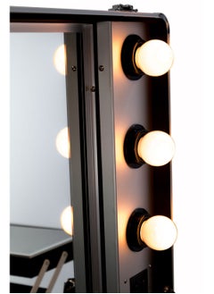 MAYLAN Makeup Train Stand Case With Pro Studio Artist Trolley And Lights, Silver  Medium  - Image 5