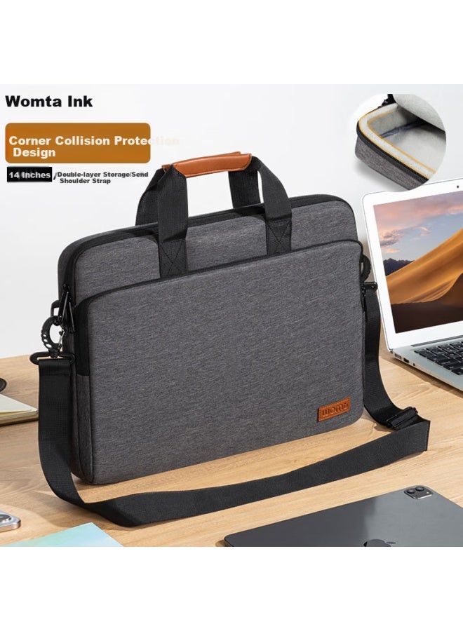 Womt Laptop Bag, 13/14 Inch, Handheld And Shoulder Strap, Suitable For Lenovo, Apple, Huawei, Xiaomi, Asus, For Men And Wome - Image 1