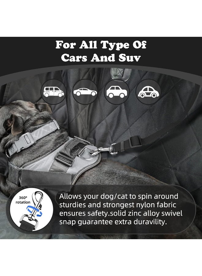 BWOGUE 2 Packs Dog Cat Safety Seat Belt Strap Car Headrest Restraint Adjustable Nylon Fabric Dog Restraints Vehicle Seatbelts Harness - Image 3