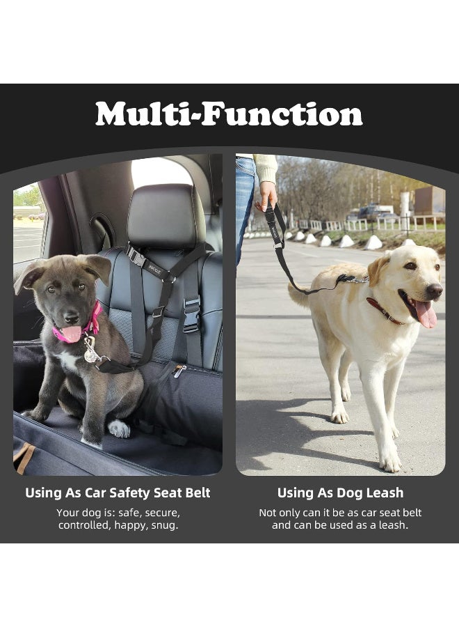 BWOGUE 2 Packs Dog Cat Safety Seat Belt Strap Car Headrest Restraint Adjustable Nylon Fabric Dog Restraints Vehicle Seatbelts Harness - Image 2