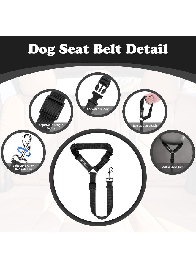 BWOGUE 2 Packs Dog Cat Safety Seat Belt Strap Car Headrest Restraint Adjustable Nylon Fabric Dog Restraints Vehicle Seatbelts Harness - Image 5