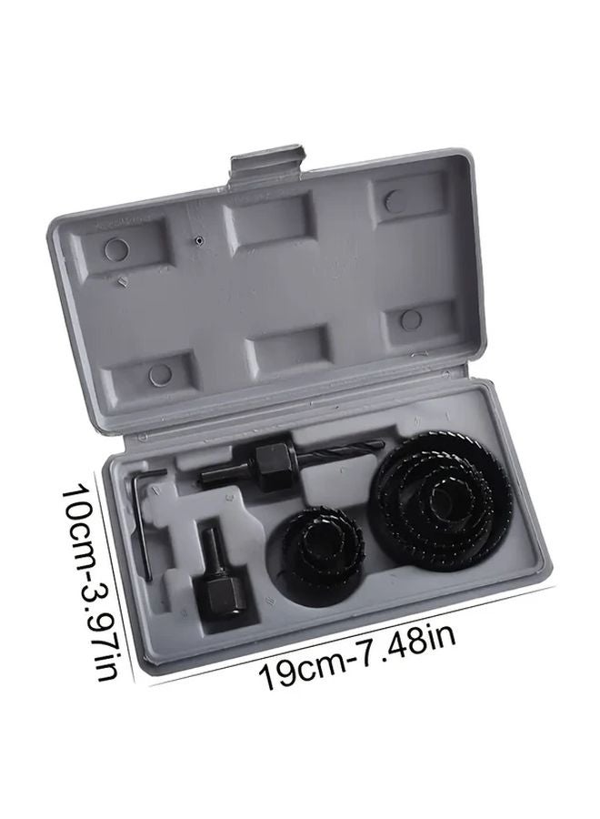 11 قطعة مجموعة مناجل ثقب من الفولاذ الكربوني الأسود بأحجام متعددة لقطع الخشب - Image 3