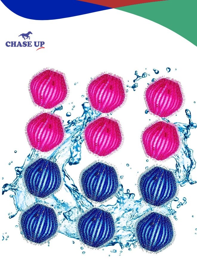 Chase Up Pet Hair Remover For Laundry, 12 PCS Non-Toxic Lint Remover Washing Balls Reusable Dryer Balls Pet Hair Dryer Ball Lint Remover for Laundry Pet Fur Remover for Laundry （6Blue+6 Rose Red) - Image 1