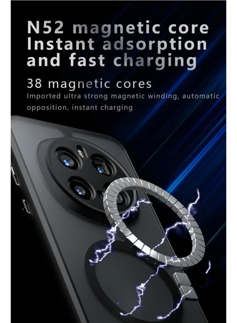 جراب مغناطيسي متوافق مع جراب Honor Magic 7 Pro، غطاء خلفي غير لامع غير لامع مع وسادة هوائية وغطاء واقٍ من الصدمات مصنوع من البولي كربونات والبولي يوريثين الحراري يدعم الشحن اللاسلكي - Image 5