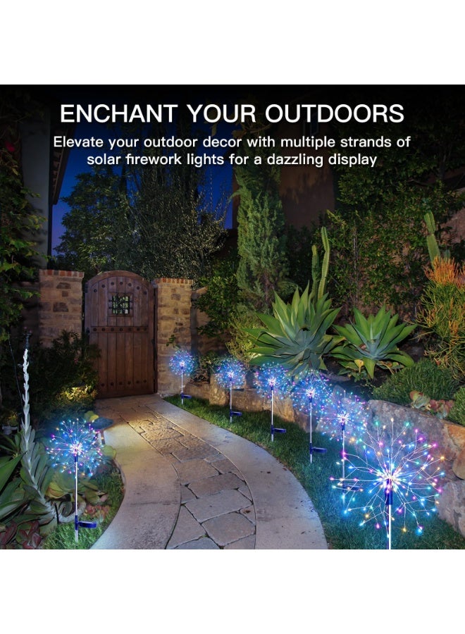Solerconm Solar Garden Firework Lights, 90 LED, 1 Pack, Multicolor – DIY Copper Wire Starburst Design, 8 Lighting Modes, Waterproof Outdoor Lights for Garden, Yard, Pathway, Balcony & Patio - Image 2