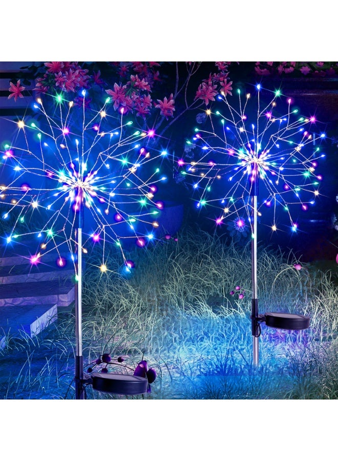 Solerconm Solar Garden Firework Lights, 90 LED, 1 Pack, Multicolor – DIY Copper Wire Starburst Design, 8 Lighting Modes, Waterproof Outdoor Lights for Garden, Yard, Pathway, Balcony & Patio - Image 1