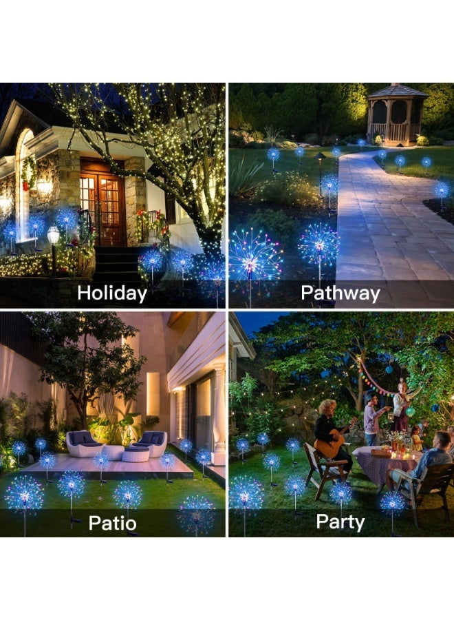 Solerconm Solar Garden Firework Lights, 90 LED, 1 Pack, Multicolor – DIY Copper Wire Starburst Design, 8 Lighting Modes, Waterproof Outdoor Lights for Garden, Yard, Pathway, Balcony & Patio - Image 4