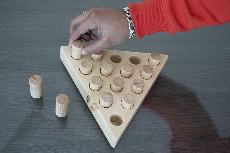 LABZIO Home - Premium Wooden Peg Jumping Game/Solitaire, Hand Crafted and Polished for a Perfect Finish for Home and cafes, Instructions Included,for All Ages - Image 4