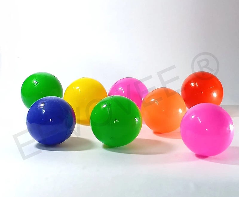 EEVOVEE 24 pcs Big Size Soft 7cm Safe Multi Colour Fun Packed Plastic Pool Balls for Kids. Plastic Ball for Kids with Soft Edged Ball. (24 Pcs Pack) - Image 4