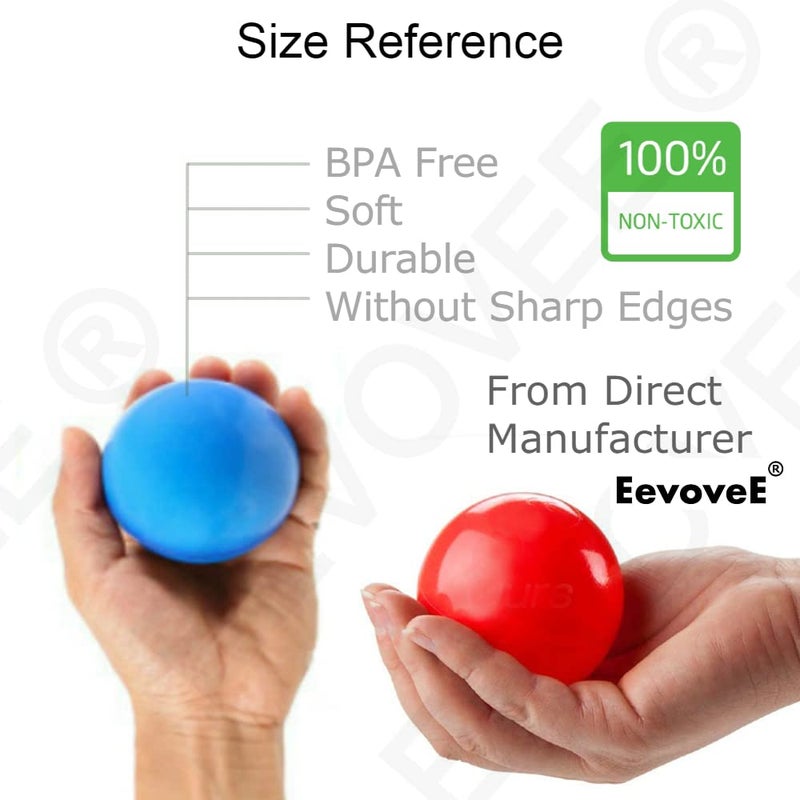 EEVOVEE 24 pcs Big Size Soft 7cm Safe Multi Colour Fun Packed Plastic Pool Balls for Kids. Plastic Ball for Kids with Soft Edged Ball. (24 Pcs Pack) - Image 3