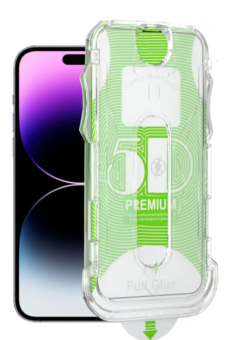 DUSALA 3 Pack Full Coverage iPhone 14 Magsafe Case With Camera Lens For iPhone 14 Screen Protector 6.1 Inch Easy Installation Kit Auto Alignment 9H Hard 99.99% HD Clear Bubble Free - Image 5