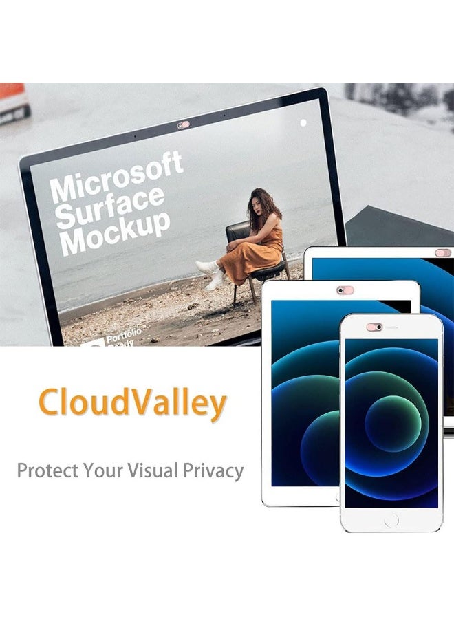 CloudValley JZS Webcam Cover Slide,0.7mm Ultra-Thin Metal Web Camera Cover for MacBook Pro, iMac, Laptop, PC, iPad Pro,iPhone, Protect Your Visual Prvacy,3 Pack,Rose Gold - Image 5