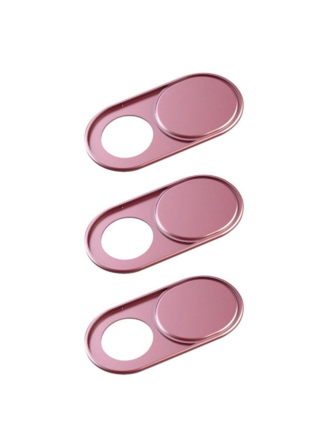 JZS Webcam Cover Slide,0.7mm Ultra-Thin Metal Web Camera Cover for MacBook Pro, iMac, Laptop, PC, iPad Pro,iPhone, Protect Your Visual Prvacy,3 Pack,Rose Gold