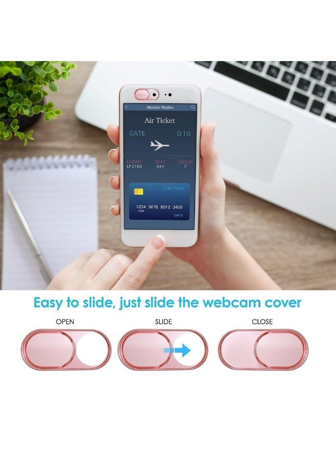 CloudValley JZS Webcam Cover Slide,0.7mm Ultra-Thin Metal Web Camera Cover for MacBook Pro, iMac, Laptop, PC, iPad Pro,iPhone, Protect Your Visual Prvacy,3 Pack,Rose Gold - Image 4