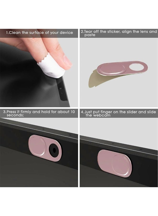 CloudValley JZS Webcam Cover Slide,0.7mm Ultra-Thin Metal Web Camera Cover for MacBook Pro, iMac, Laptop, PC, iPad Pro,iPhone, Protect Your Visual Prvacy,3 Pack,Rose Gold - Image 3