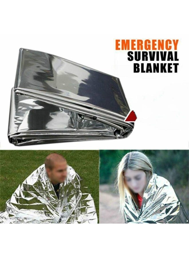 1pc 130x210cm/140x210cm/160*210cm Outdoor Hiking Kits Camping Waterproof Emergency Mylar Survival Rescue Blanket Foil Thermal Heat First Aid