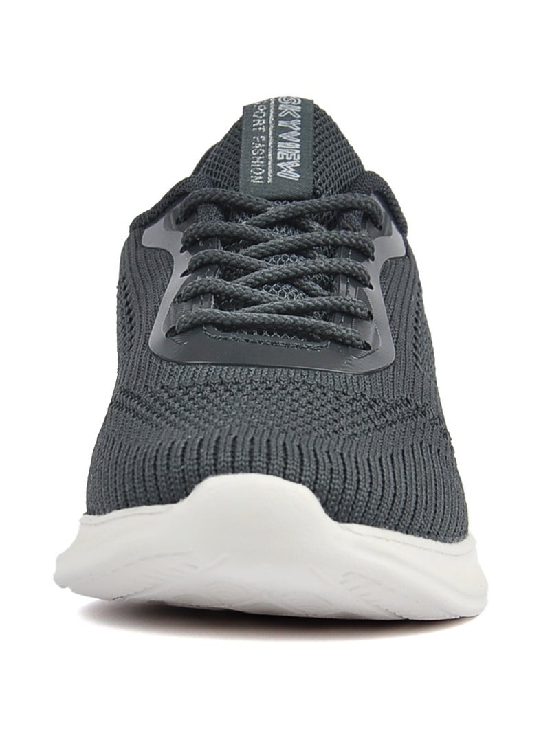 Sky View - SKYVIEW Children's Sports Shoes Boys And Girls Knitted Mesh Sports Shoes Kid Breathable Lightweight Running Shoes Children's Fashionable Sports And Leisure Shoes Dark Grey - Image 1
