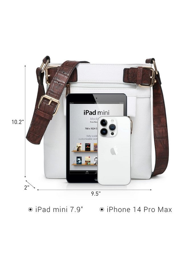 DASEIN Women Lightweight Crossbody Bags Soft Vegan Leather Messenger Bag Shoulder Bag Travel Purse (White) - Image 4