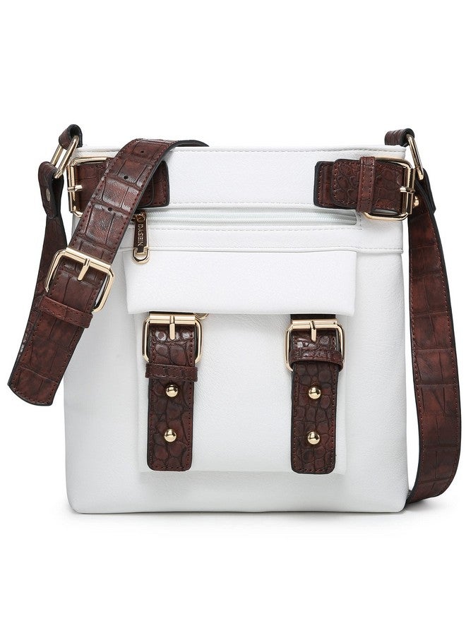 DASEIN Women Lightweight Crossbody Bags Soft Vegan Leather Messenger Bag Shoulder Bag Travel Purse (White) - Image 1
