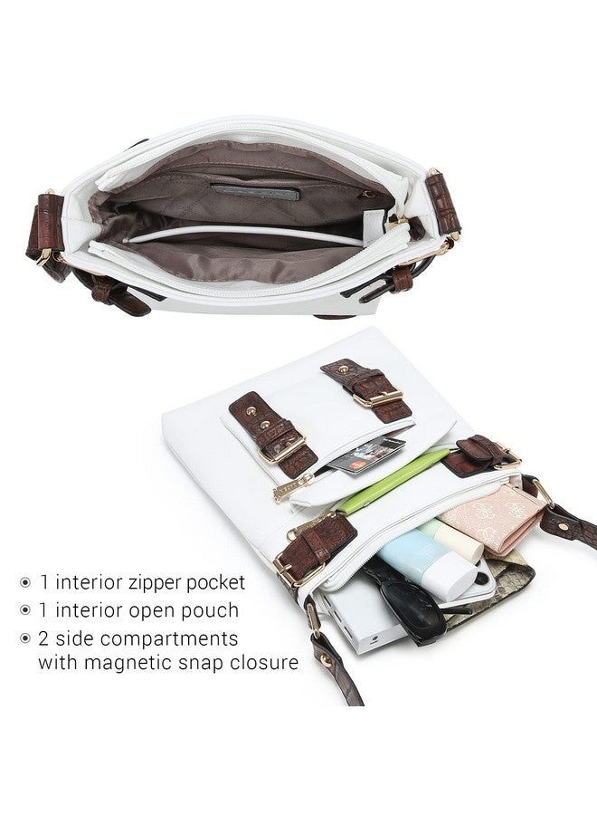 DASEIN Women Lightweight Crossbody Bags Soft Vegan Leather Messenger Bag Shoulder Bag Travel Purse (White) - Image 5